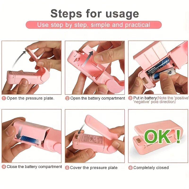 Plastic Sealing Machine Mini Sealing Machine Small Household Plastic Sealing Machine Snacks Moisture-proof Artifact Portable Pressure Plastic