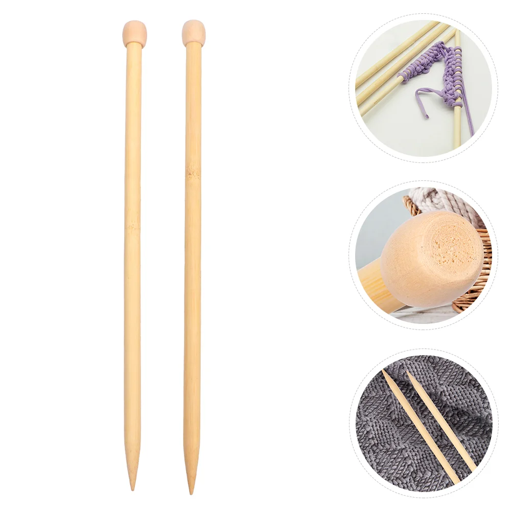 1 Pair of Knitting Needles Wooden Knitting Tools Knitting Rods Crochet