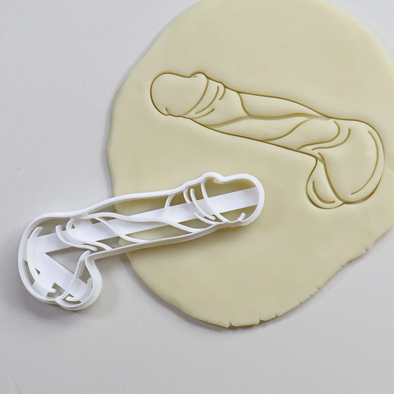 Plastic Male Genital Profile Cookie Cutter Grinder Female Genital Vulva White Baking Tool Diy Cartoon Penis Uterus Biscuit Mold cookie cutter baking mold cookie mould cookie printing mold