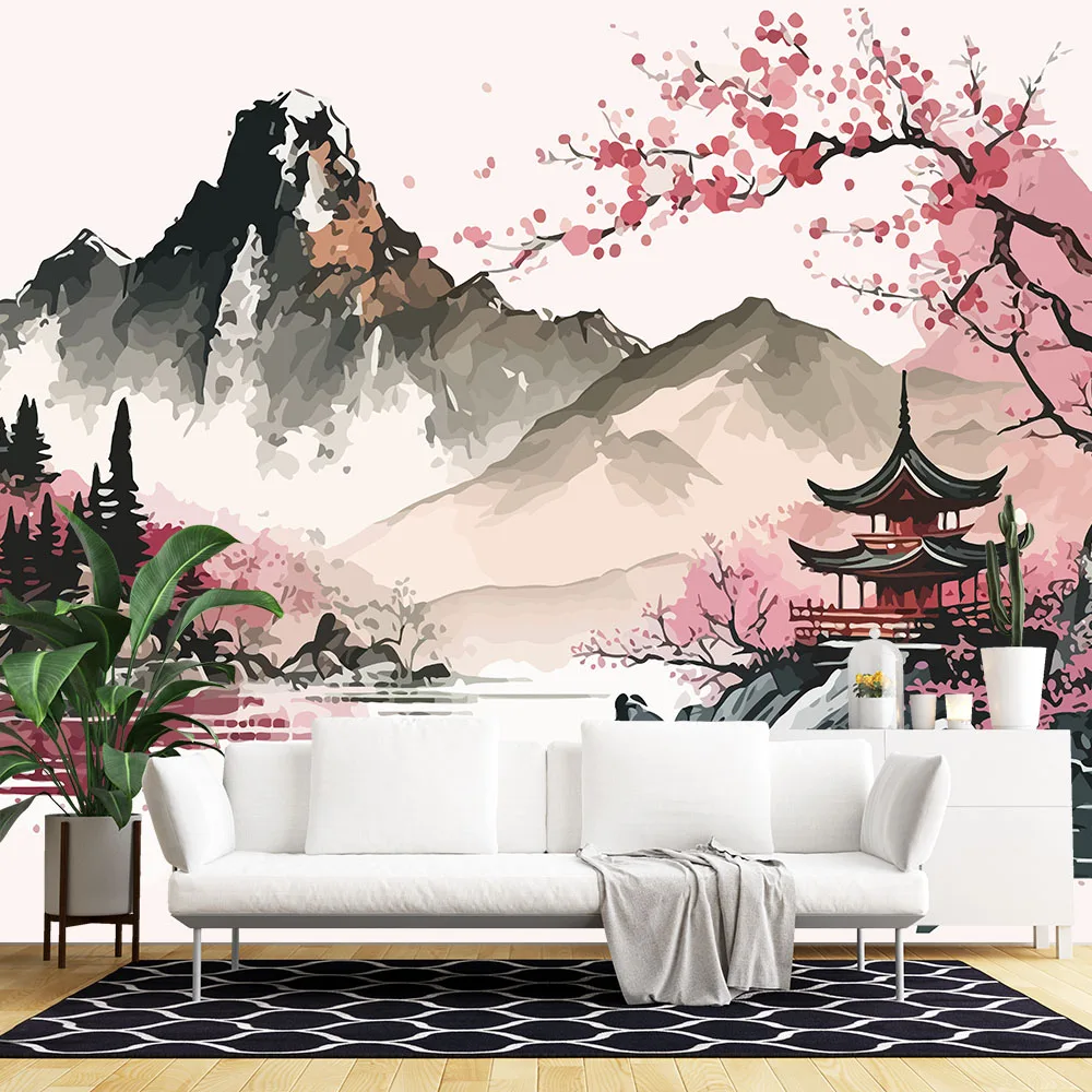 

Chinese Painting Style Landscape Large Living Room Wall Decor Wall Sticker Wall Decals for Bedroom Kids Room Removable Sticker