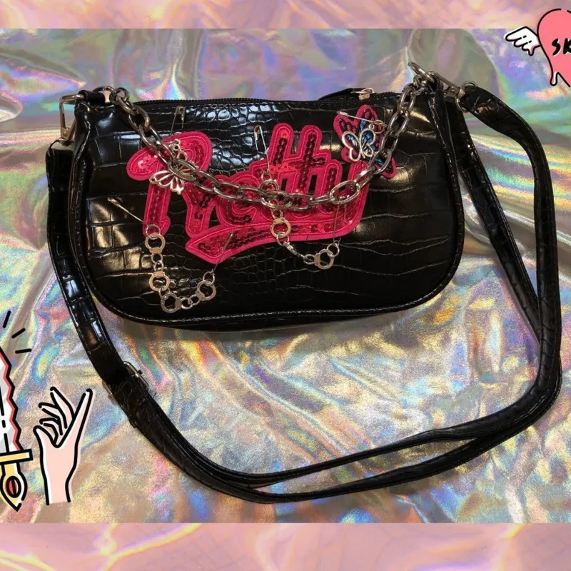 

Handbags For Women 2023 Designer Luxury Small Shoulder Sling Bag Women's Chain Skull Purses Crossbody Y2K Goth Techwear Gothic