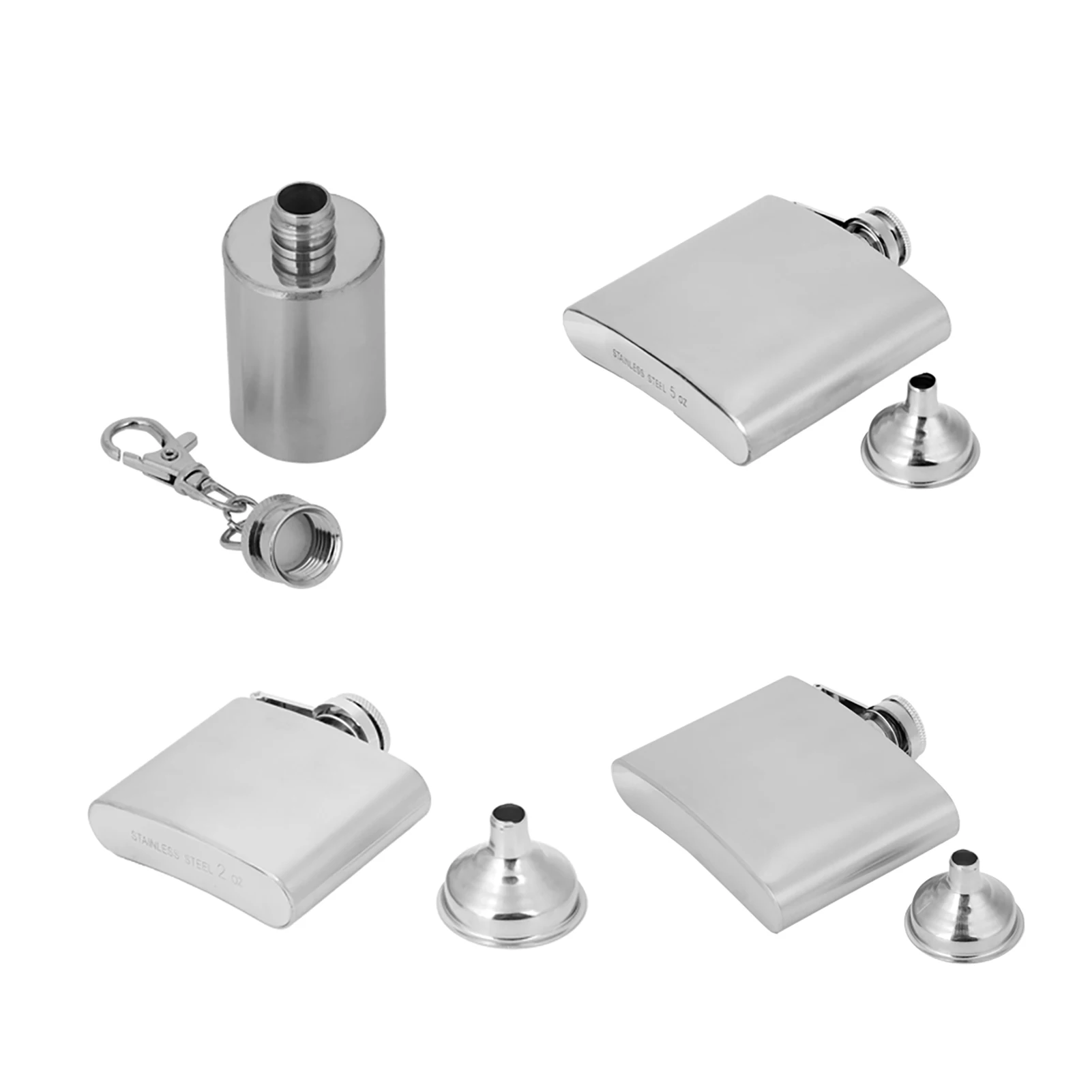 Portable Stainless Steel Wine Whiskey Flask Elegant Alcohol Bottle Cotainer with Funnel Wine Flask Stainless Steel Alcohol Flask