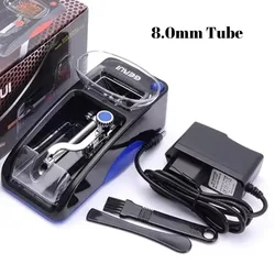Portable Electric Cigarette Rolling Machine - Tobacco Pipe Filling Injector and Household Smoking Accessory (8.0mm Tube Blue)