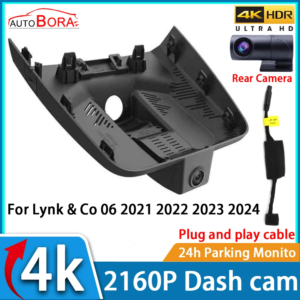 

AutoBora Car Video Recorder Night Vision UHD 4K 2160P DVR Dash Cam for Lynk & Co 06 2021 2022 2023 2024