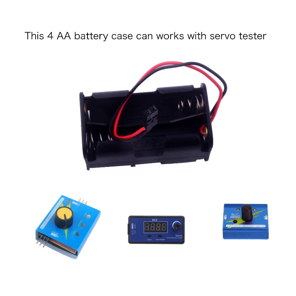 10PC 4 Cell AA Battery Holder Case Double Layer Battery Slot Box JR Connector Receiver Pack 6V for RC Model Servo Tester