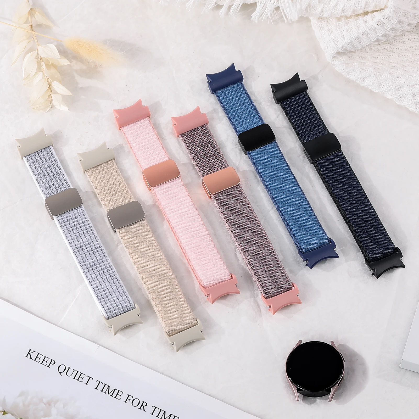 Magnetic Nylon No-Gap Smartwatch Bracelet Strap