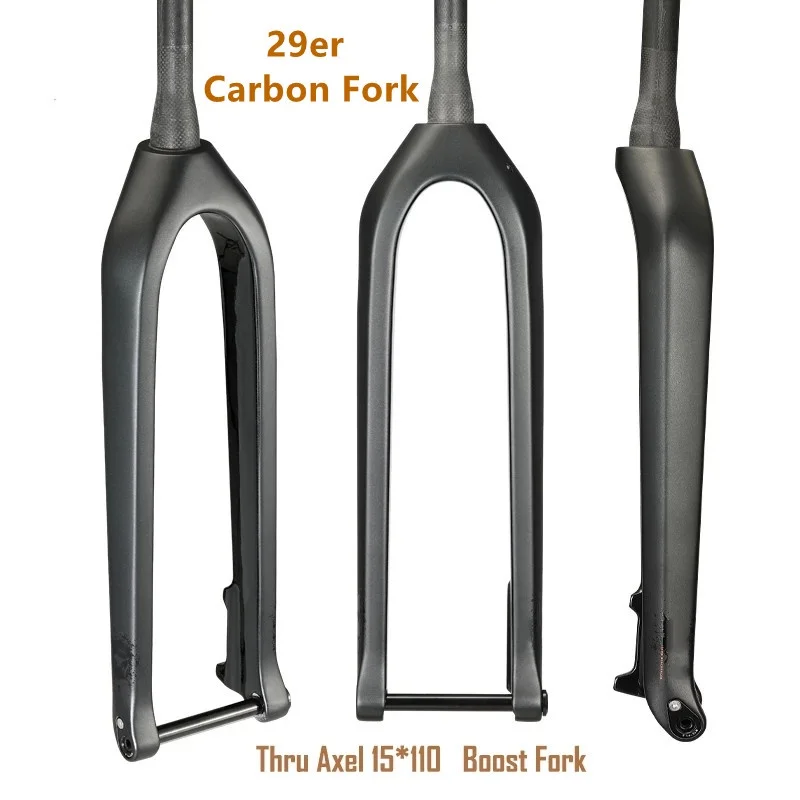 Winow mise à jour 29ER vtt fourche en carbone 110*15MM Boost Cross Country VTT fourche rigide en carbone avec oeillets de Cage d'eau  18