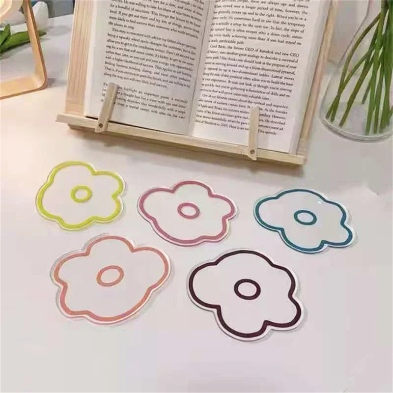 Korean Style Multicolor Flower Coaster Transparent Acrylic Coaster Cute Animal Fruit Flowers Cup Mat Household Kitchen Tool