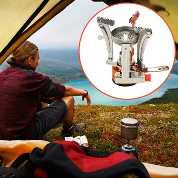 Pocket Rocket Stove 3000W Portable Mini Pocket Rocket Camping Backpack Canister Stove Outdoor Cooking Burner Portable Small Camp 1