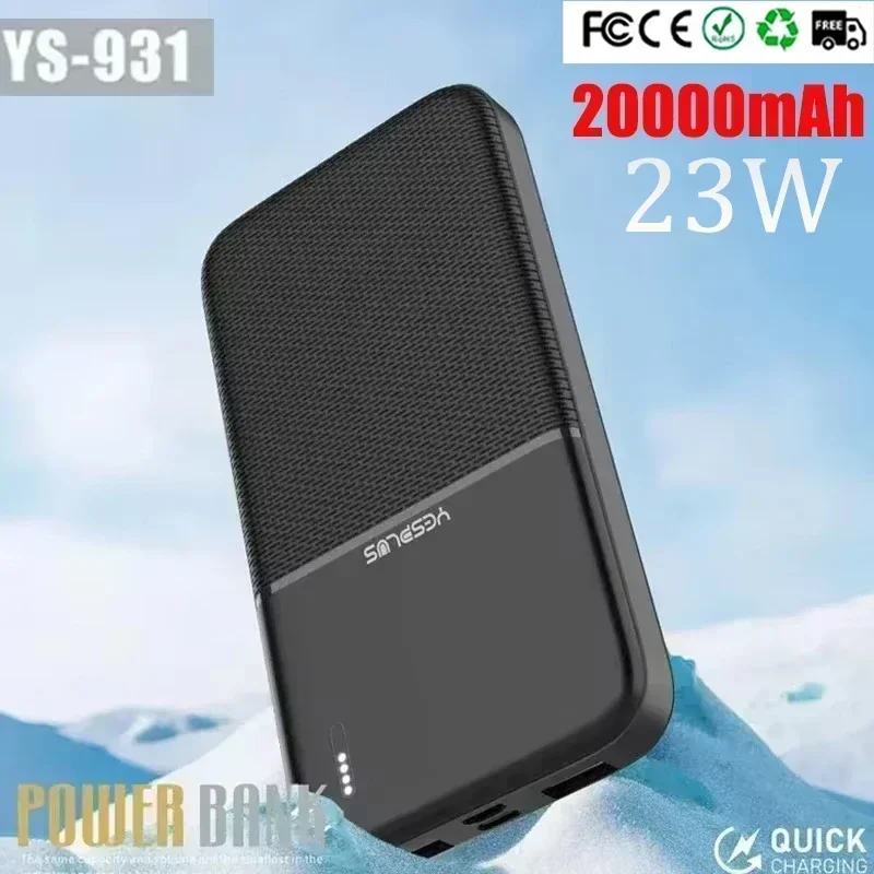 Generation 23W 20000mAh Portable Power Bank - Large Capacity Spare Battery for Huawei Samsung Xiaomi PD20W Pilha RecarregÃ¡vel