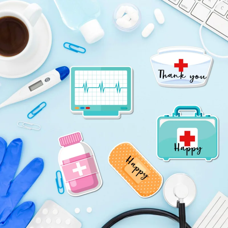 12 Styles, Nurse Doctor Pills Stationery Notes Hand Account Stickers Office Stationery Notebooks 3