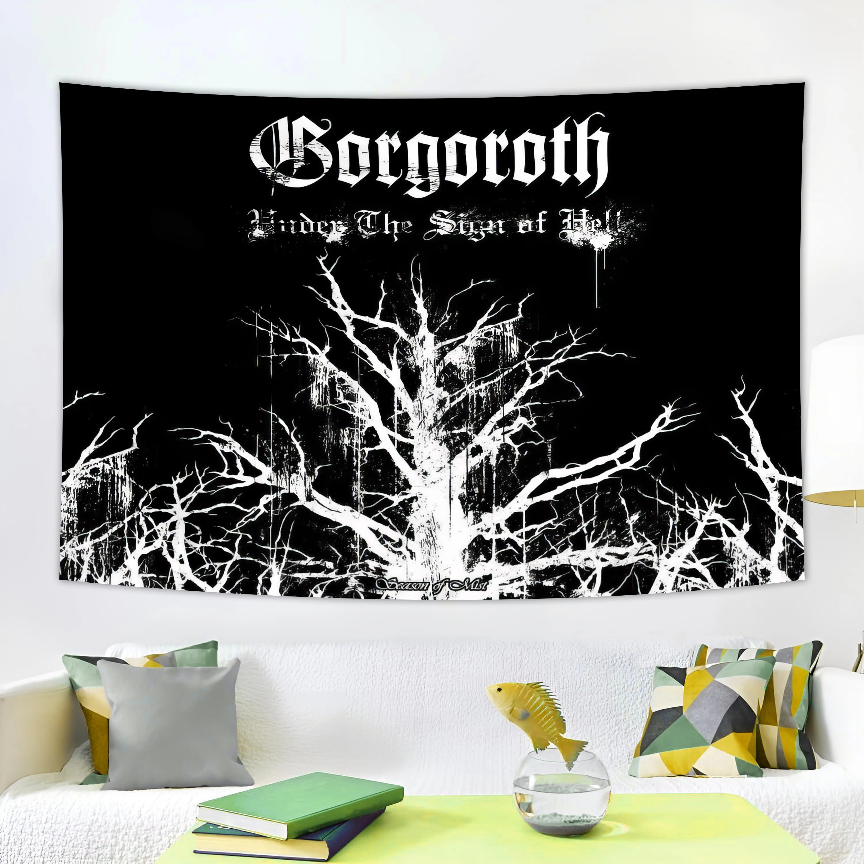 Tapestry Decor Satan Metal Pentagram Rock Band Music Banner 90x150cm 3x5fts