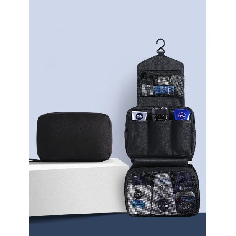 1pcs Cationic Fabric Travel Toiletry Bag with Hanging Waterproof Cosmetic Organizer for Wet/Dry Separation 3
