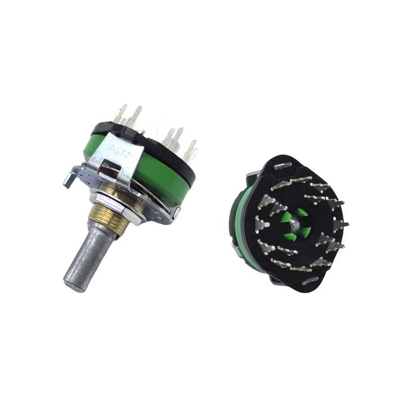 1 pcs SRRM1C7800 ALPS Rotary Band switch 4 pole 12 position audio signal switching switch Half shaft 20mm
