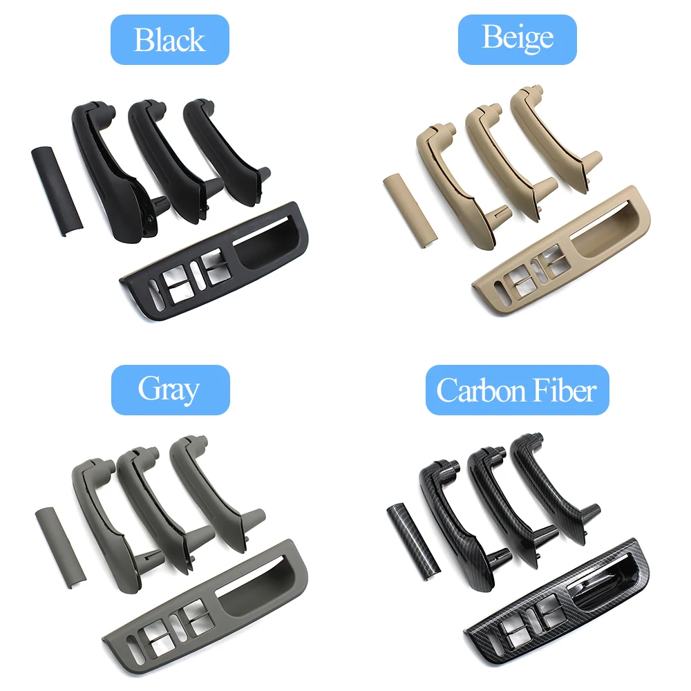 Volkswagon VW Bora Golf 4 MK4 Jetta 1999-2004 용 블랙 카본 자동차 인테리어 전면 후면 왼쪽 오른쪽 도어 핸들 커버 교체