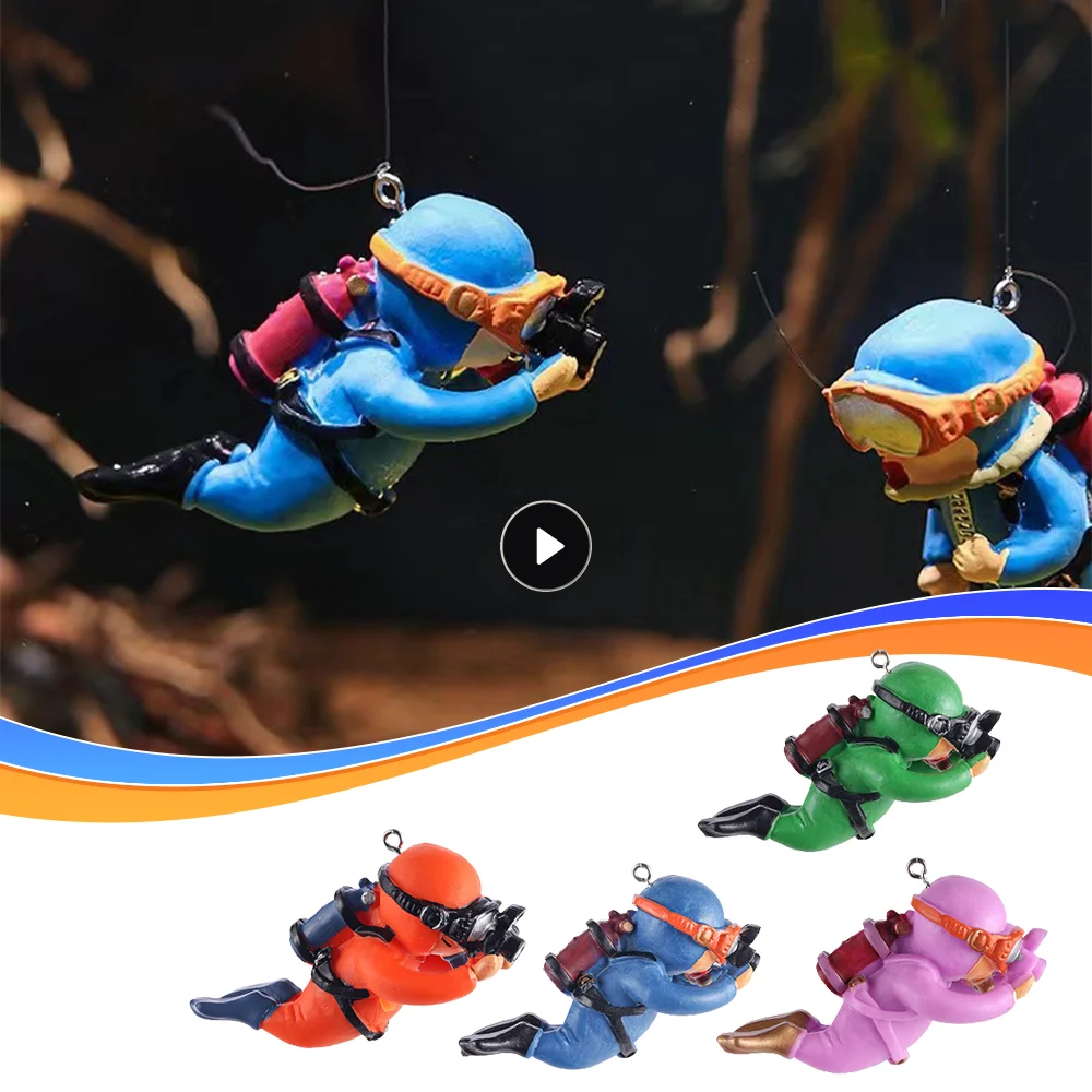 Fish Aquarium Diver Ornaments Mini Diver Simulato Floating Frogman Kawaii Figure In Miniatura Per Decorazioni Di Scena Di Acquario