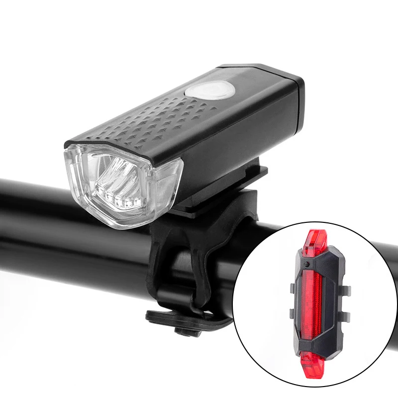 

USB Rechargeable Waterproof Mountain Bike Lamp Warning Cycling Taillight Bike LED Headlight Tail Light For Electric Scooter