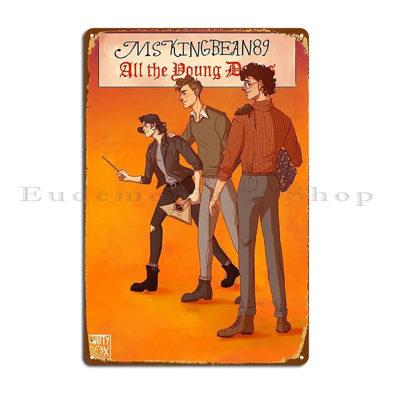 All The Young Dudes Wolfstar 금속 플라크 포스터 파티 펍 벽 사용자 정의 벽 동굴 인쇄 주석 표시 포스터