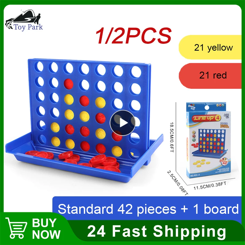 

1/2PCS Connect 4 In A Line Board Game Foldable Kids Educational Toys Family Travel Fun Educational Toy Line Up Row Board Puzzle