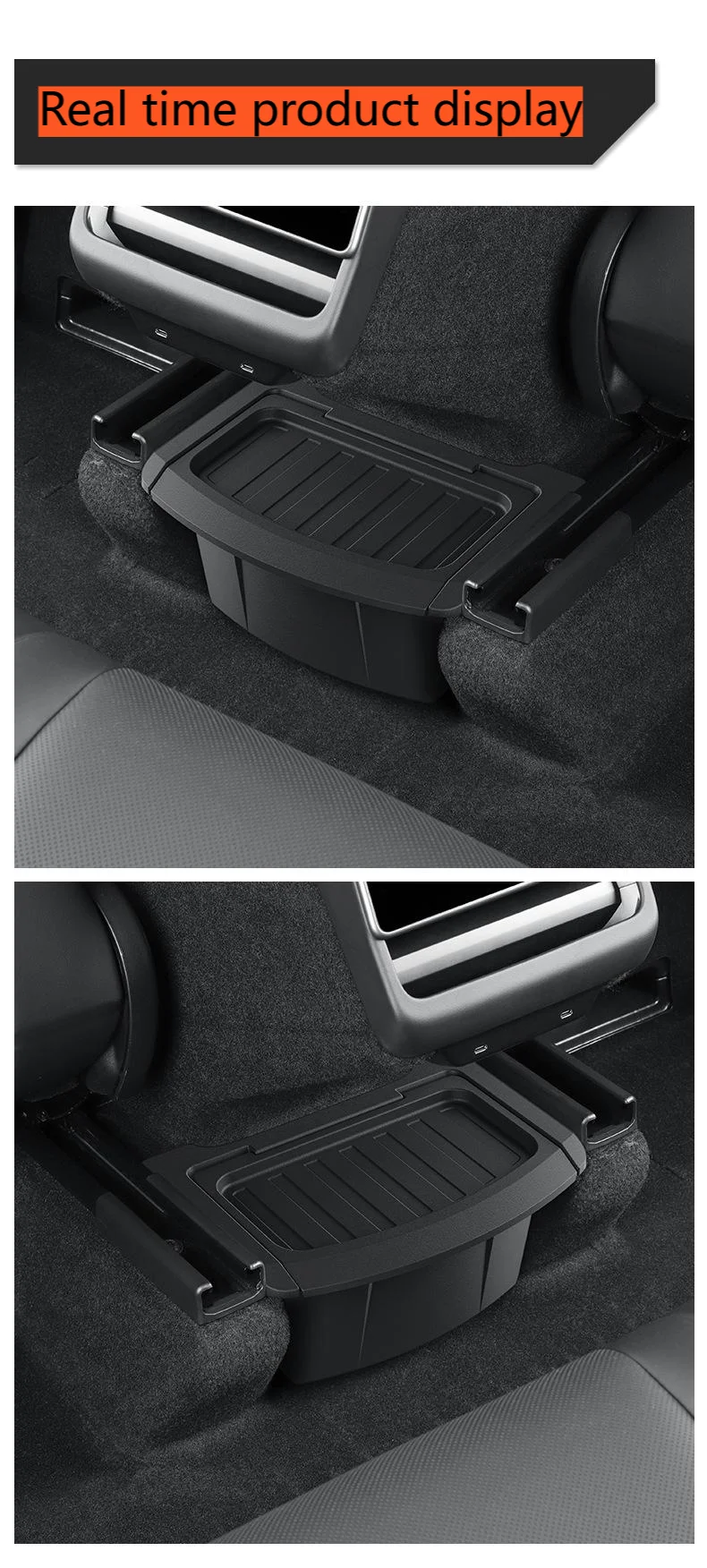 For Tesla Model Y Juniper Rear Seat Storage Box Under Air Vent Storage Case Tras