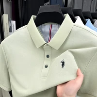 Polo à manches courtes pour hommes 100% pur coton mode d'été marque haut de gamme broderie poney haut de golf T-shirt d'affaires décontracté 3