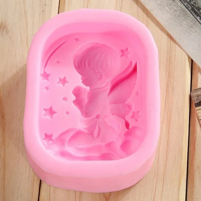 Silicone Mold Soap Molds 1 Pcs Angel Girl Natural Soap Handmade Soap Mold Silicone Cake Ice Modeling Tool Pastry Arts Decorative Kitchen Accessories