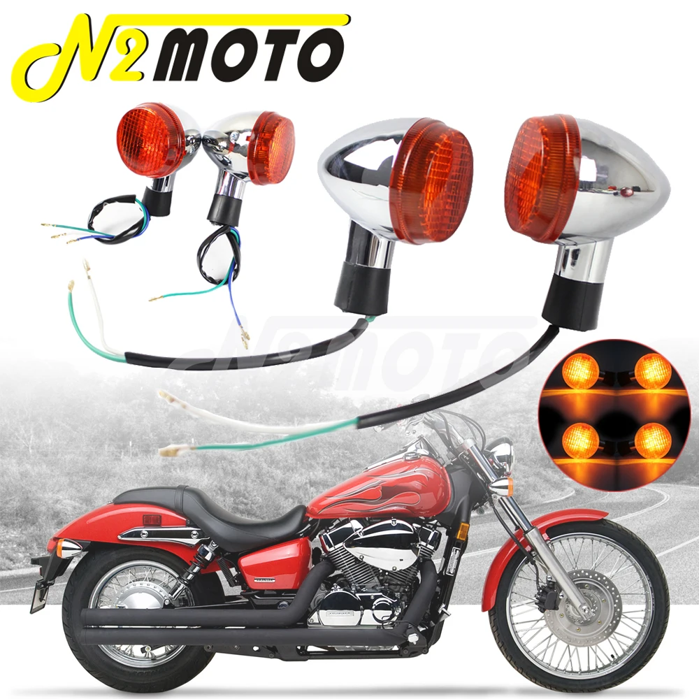 

E13 Emark Motorcycle Turn Signal Indicators Light Bullet Style Front & Rear Blinker Lamp For Honda shadow VT 400 750 VT750 04-07