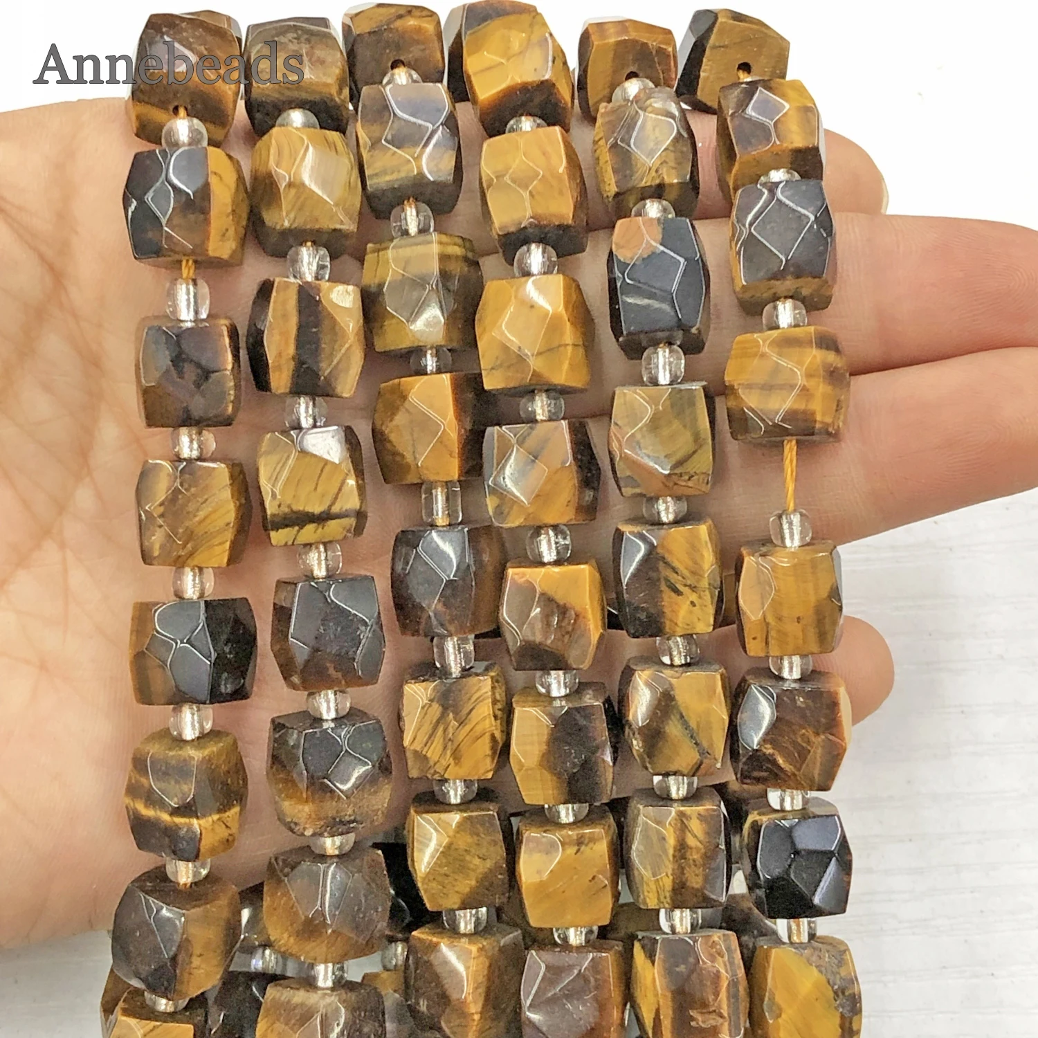 

Natural Cube Faceted Yellow Tiger Eye Stone Loose Square Beads For Jewelry Making Diy Minerals Necklace Bracelet Accessorise