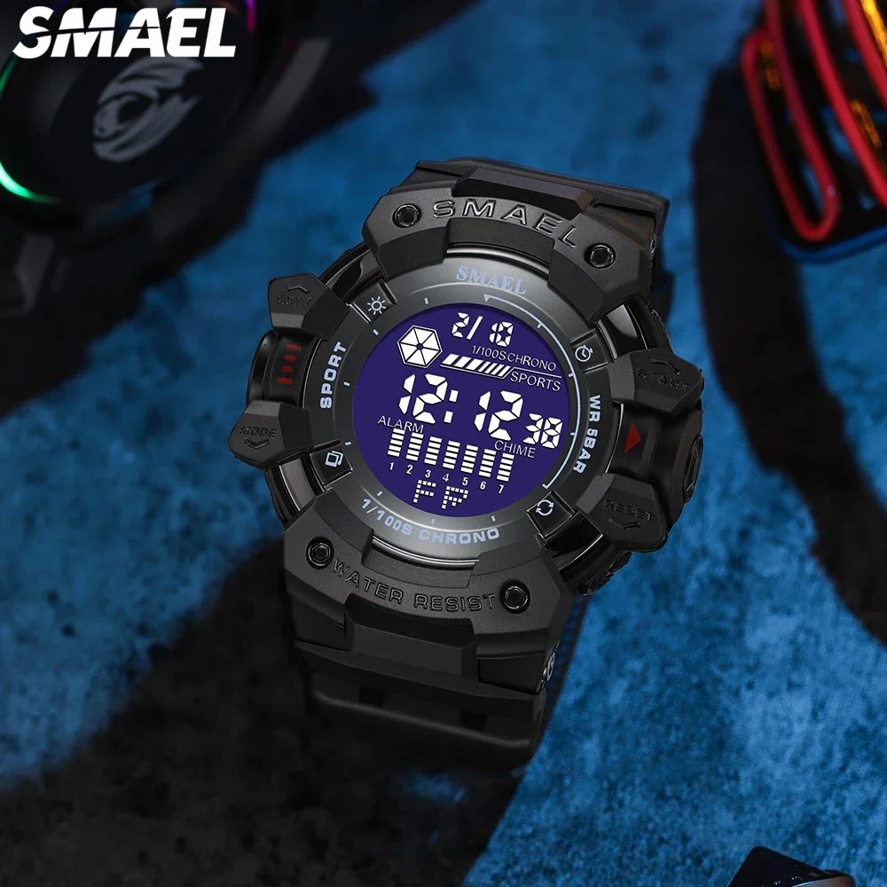 SMAEL  multifunctional luminous 50 meter waterproof men's watch 8050 digital large dial personalized trend sports 2