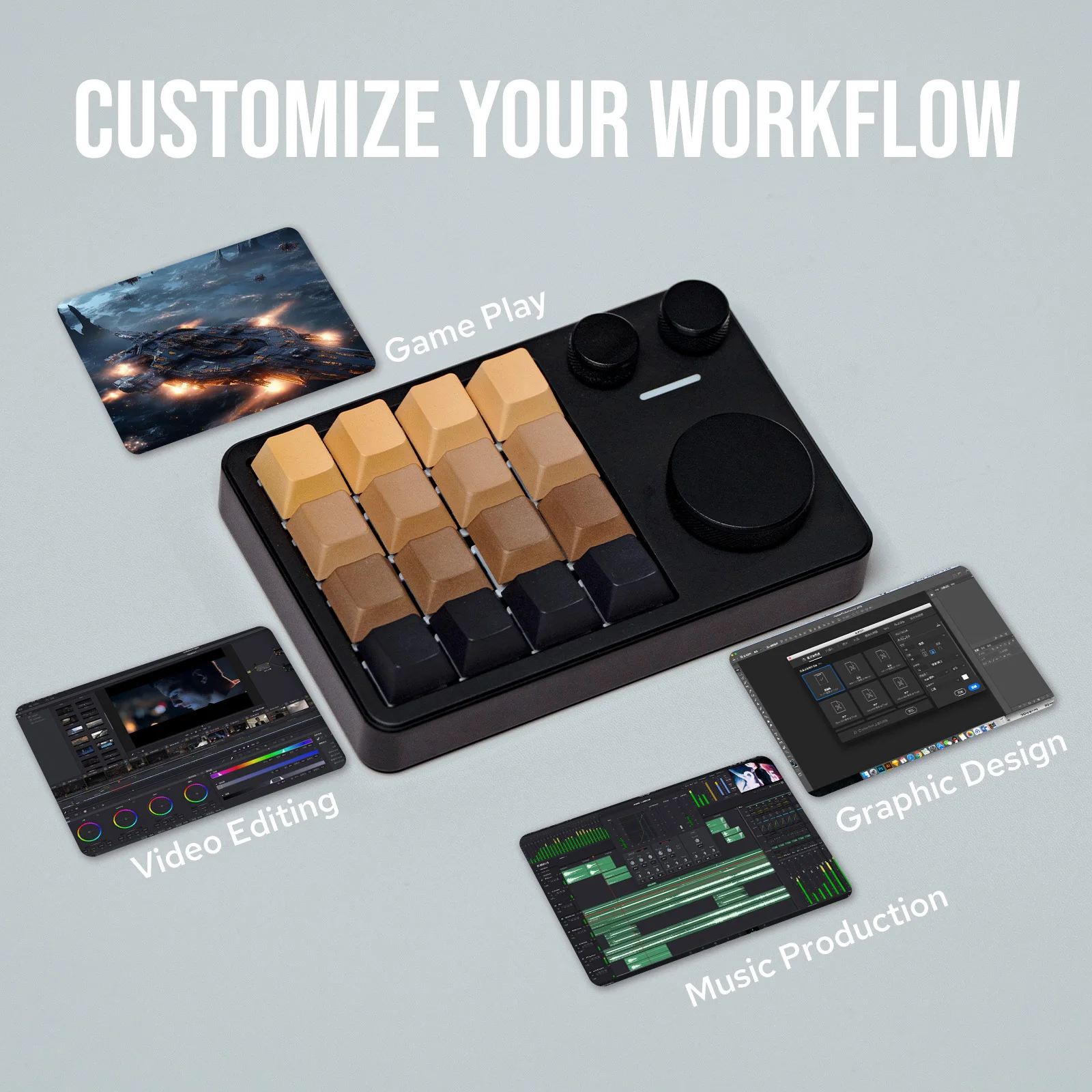 【Cybe】Cybe Custom Madeキュー KiiBOOM Cybrix 16 16 Keys+3 Knobs Hot-Swap Wired VIA programmable