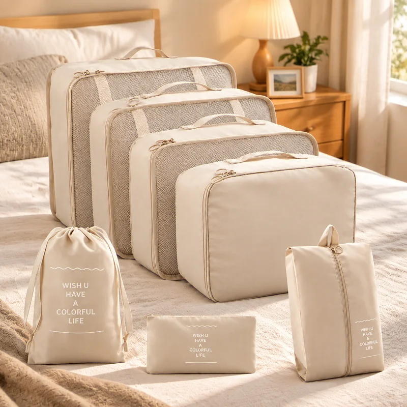 Compact Travel Packing Cube Set - Lightweight Compression Organizer Bags