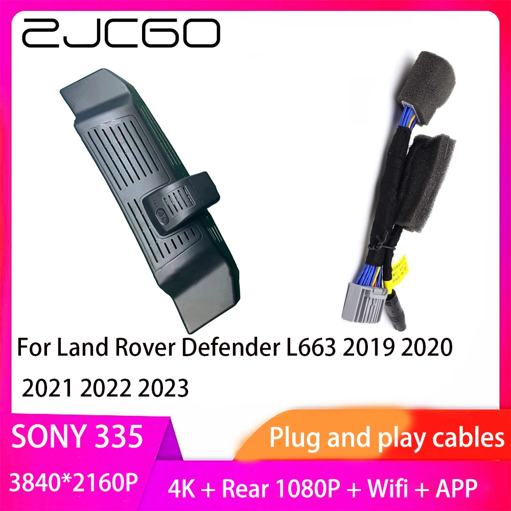Zjcgo Plug And Play Dvr Dash Cam Uhd 4K 2160P Videoregistratore Per Land Rover Defender L663 2019 2020 2021 2022 2023