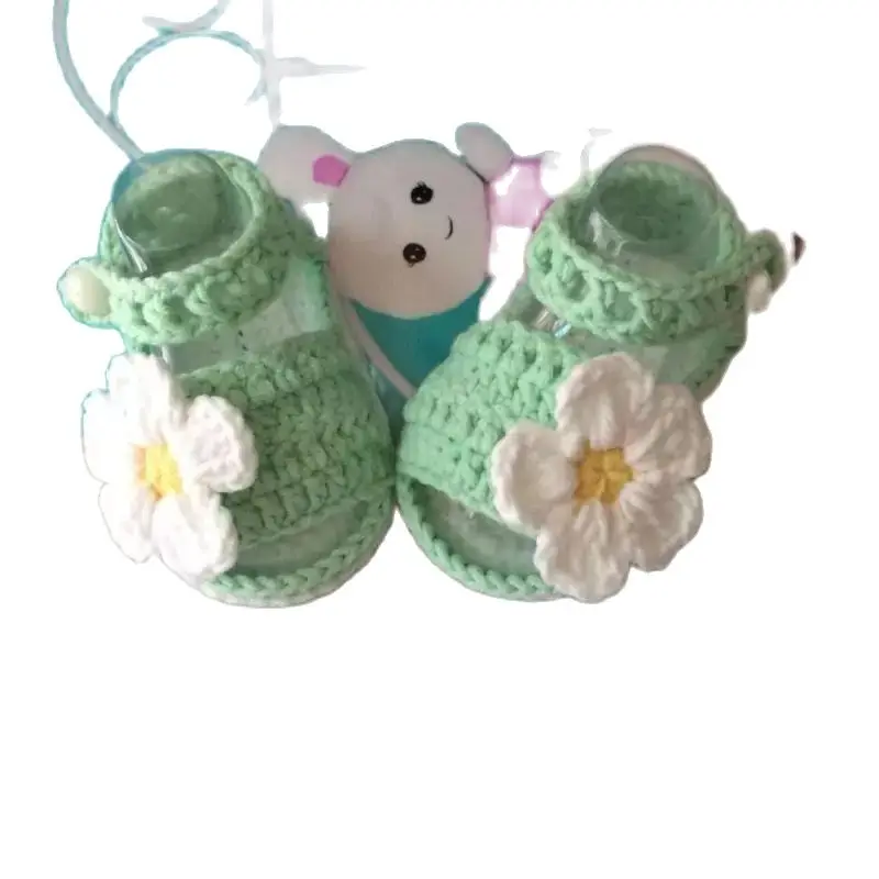 QYFLYXUE- Handmade crochet Handmade wool crochet knitting baby shoesHandmade wool Crochet knitted baby shoes, sandals garden s