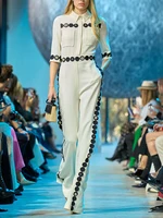 HIGH STREET Newest 2026 Designer Fashion Women's Short Sleeve Embroidery Beaded Jumpsuit