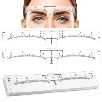 20/50/100 Pcs Eyebrow Ruler Stencils - Disposable Brow Ruler Sticker, Brow Measuring Shaper Tool, Eyebrow Mapping Makeup Tool 1