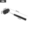 300g/400g Non-elastic Black Rubber Hammer Floor Tile Mallet with Round Head and Non-slip Handle DIY Hand Tool 2