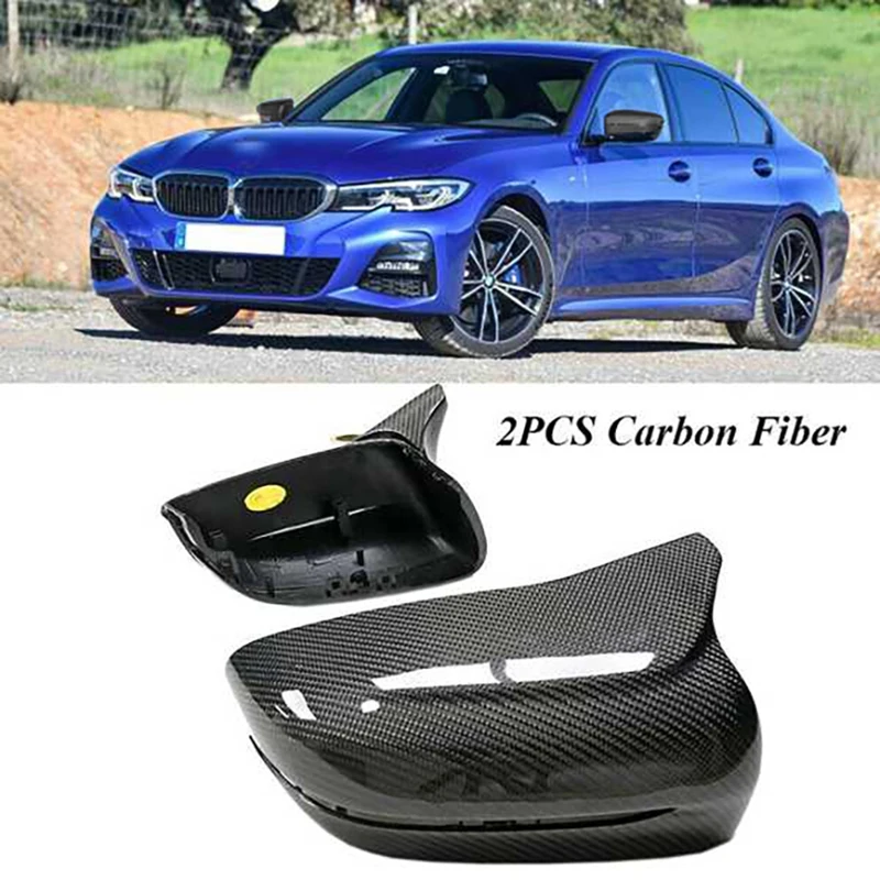 

NEW-100% Carbon Fiber Rear View Mirror Cover For-BMW 3 Series G20 G28 2018-2021 Replacement Rearview Mirror Cover