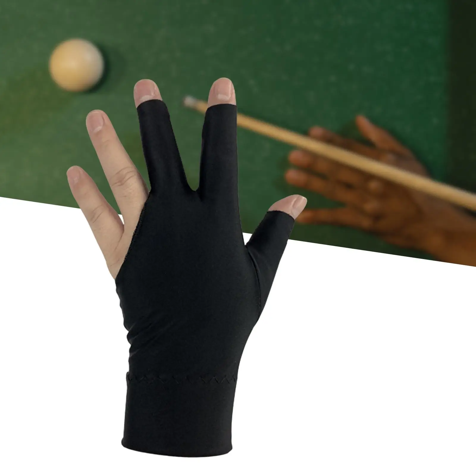 

Открытые бильярдные перчатки с 3 пальцами, поглощающие пот рукавицы для бильярдного кия, портативные дышащие противоскользящие перчатки для снукера, аксессуары для снукера