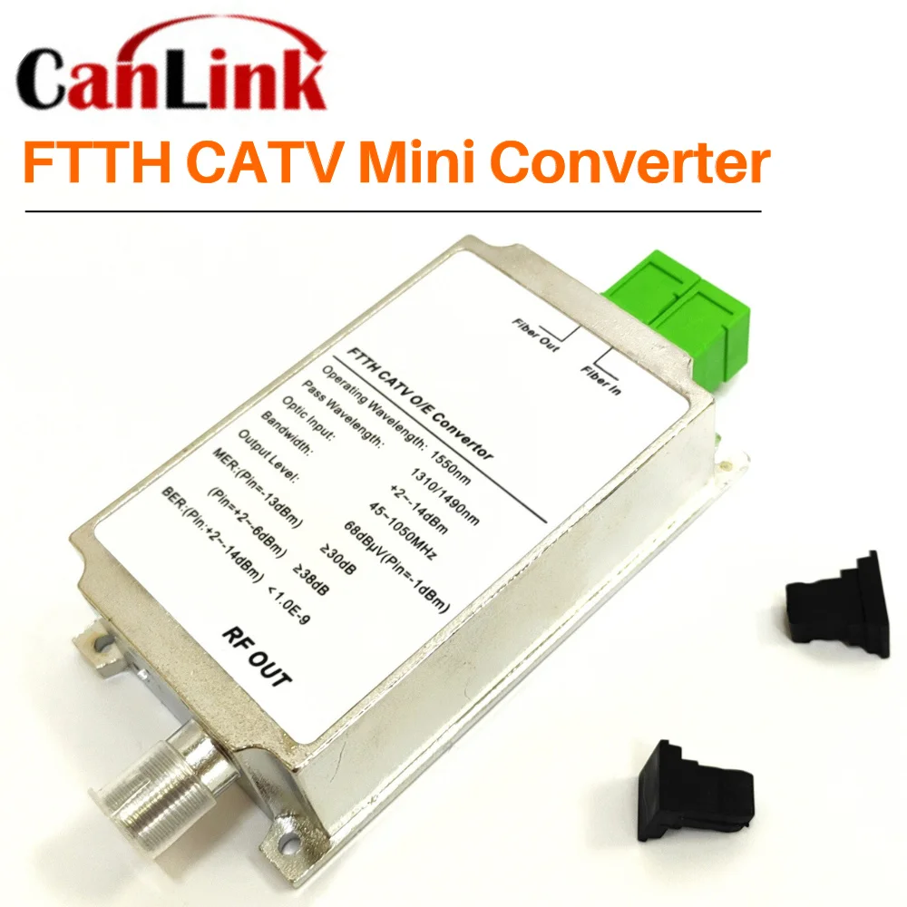 

1pc CATV Mini FTTH Receiver Fiber Optical WDM Node RF Converter Triplexer Minimode Indoor AGC 1310nm/1490nm/1550nm NO Power