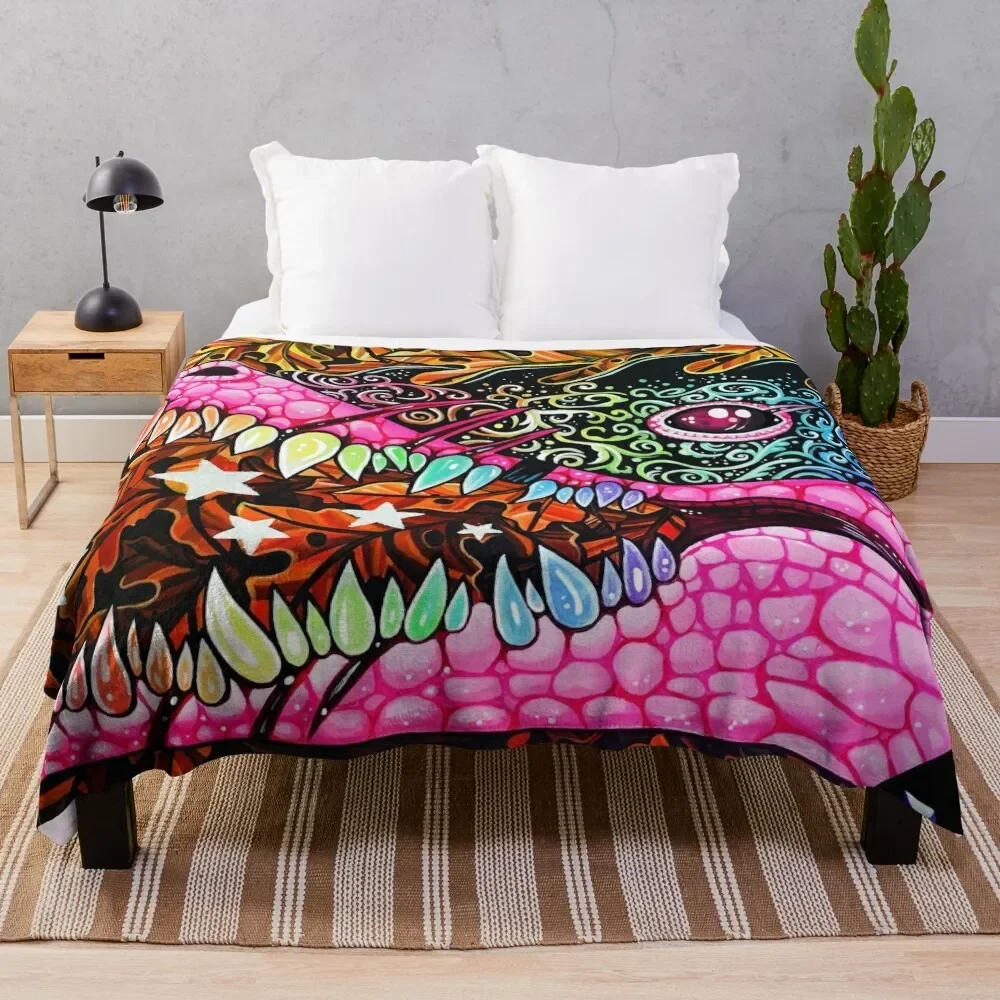 

Armored Crocodile Throw Blanket Nap Shaggy Blankets