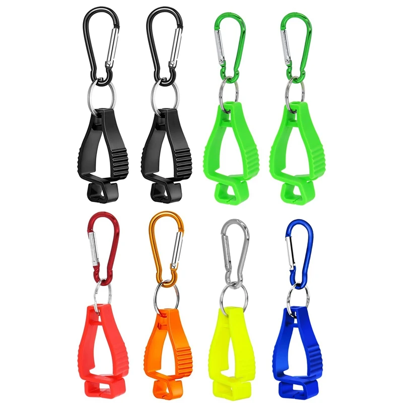 

8Pc Glove Clips For Work Glove Holders Glove Belt Clip With Metal Carabiners For Construction Worker Guard Labor (Color)