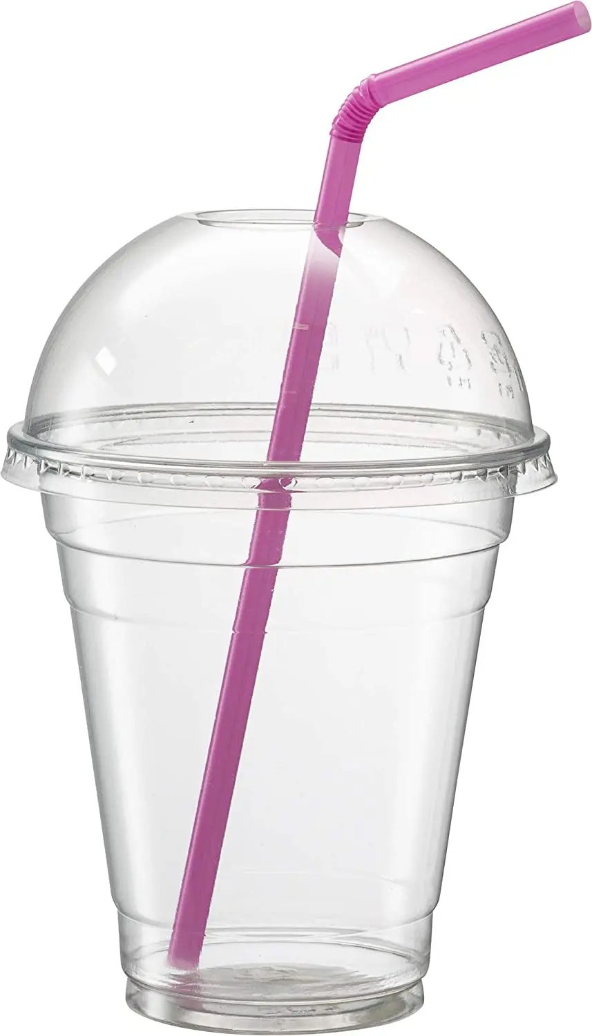 Drinking Straws Neon Colored Flexible Plastic Disposable 8.2'' inches Tall Assorted Colors 1000-100Counts