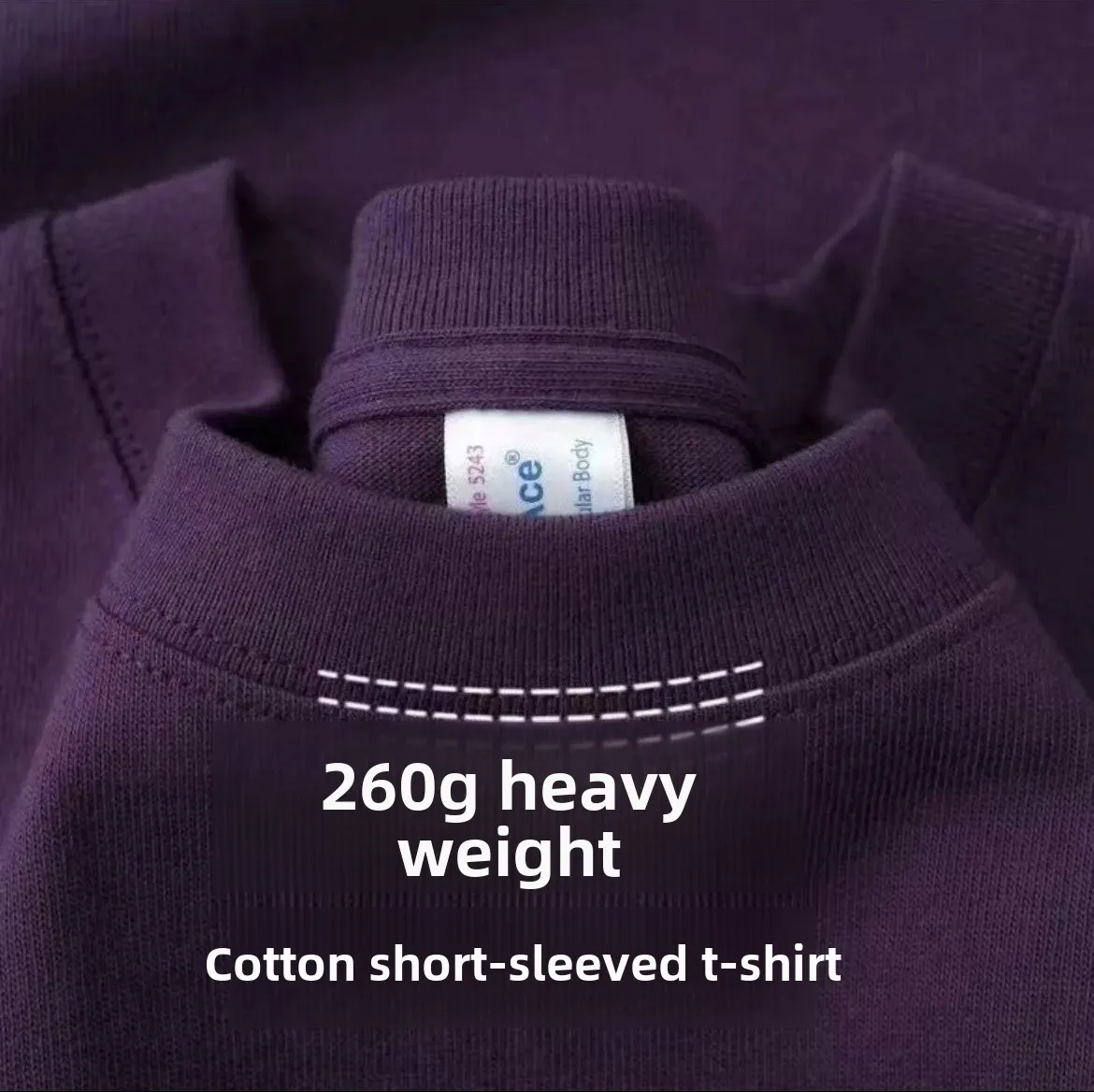 260g heavy cotton short sleeve [eggplant purple]]
