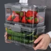Vacuum Food Storage Container Transparent Fridge Organizer with Drain Net Large Capacity Food Dispenser for Kitchen Storage Box 5