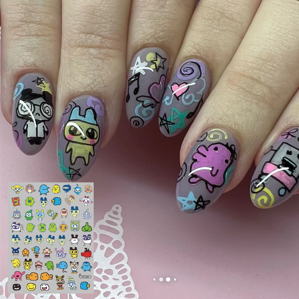 新しいかわいいブルーアングルネイルスライダーアニメ年齢 3d