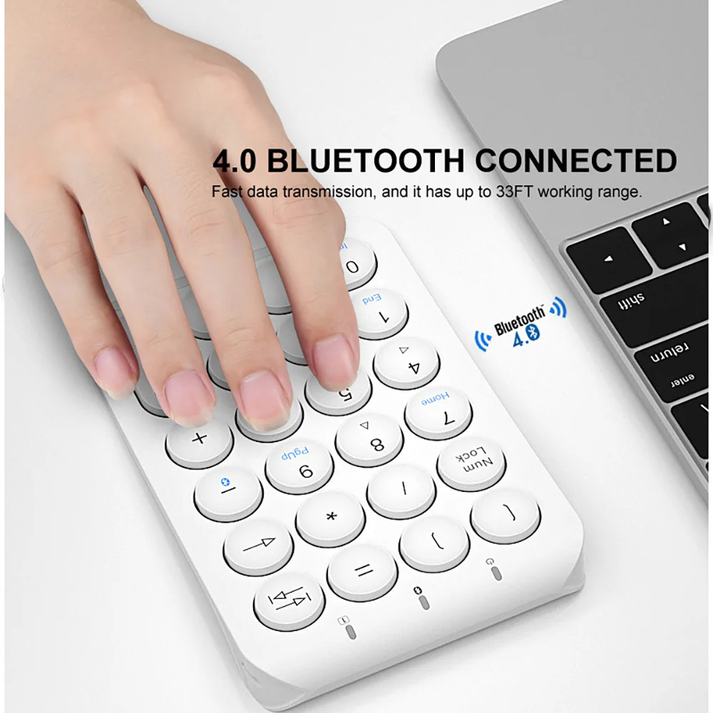Teclado Numérico sem Fio para Laptop Teclado Numérico sem Fio Financeiro q Externo Teclado 22 Chaves - Imagem 6