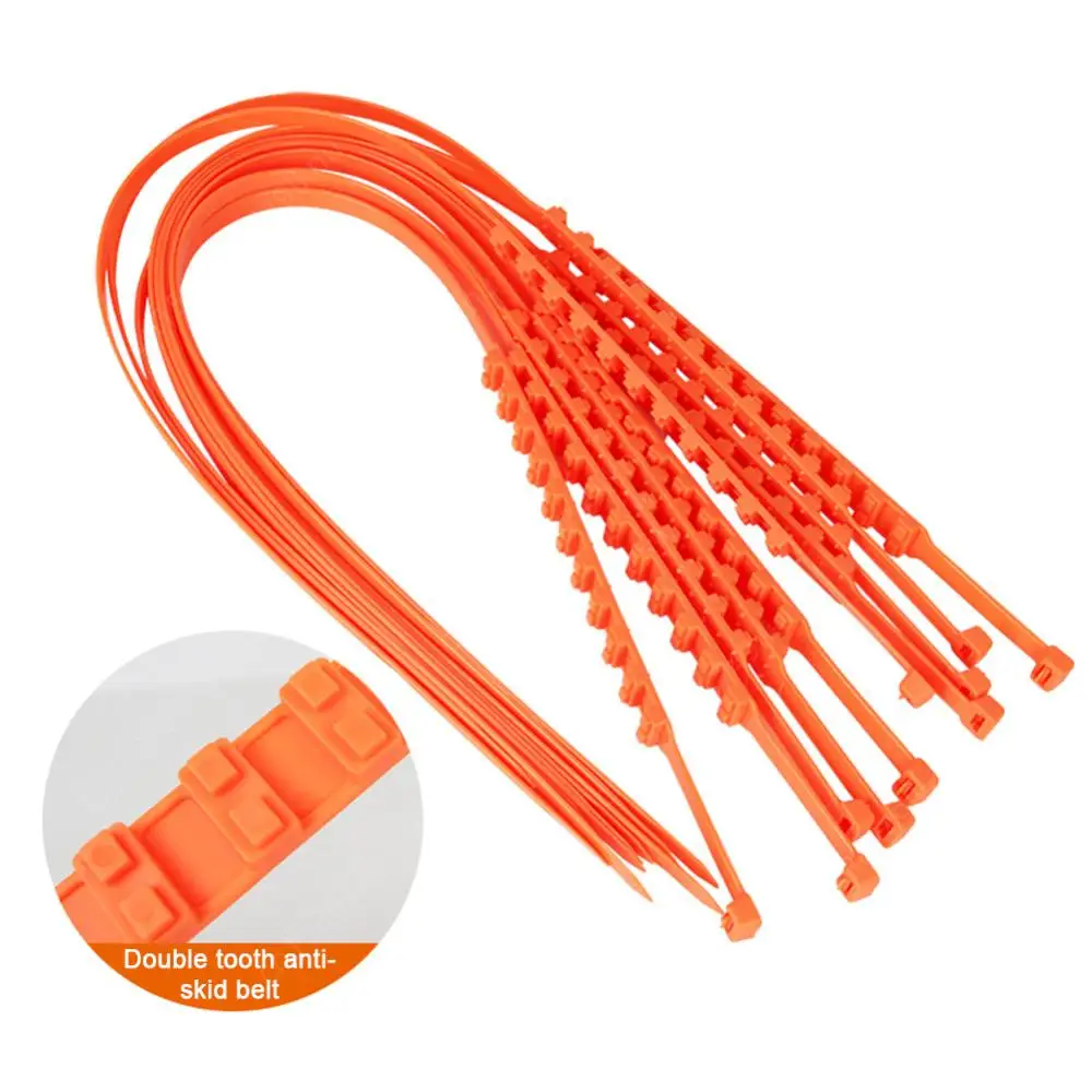 40-10pcs Nylon Anti-skid Wheel Tyre Cable Belt Disposable Car Tires Snow Chain Antiskid Snow Tire Emergency Cable Belt Chains