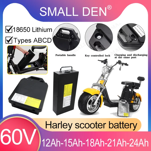 Batterie au lithium HaLei scooter d'origine 60V 12Ah 15Ah 18Ah 21Ah 24A avec BMS 30A pour moto à deux roues électrique, type de cellule A-D 1