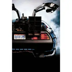 Timeless Delorean Time Machine Poster - Scandinavian Minimalist Wall Art Decor - 50x75cm No Frame (T80245 - 01)