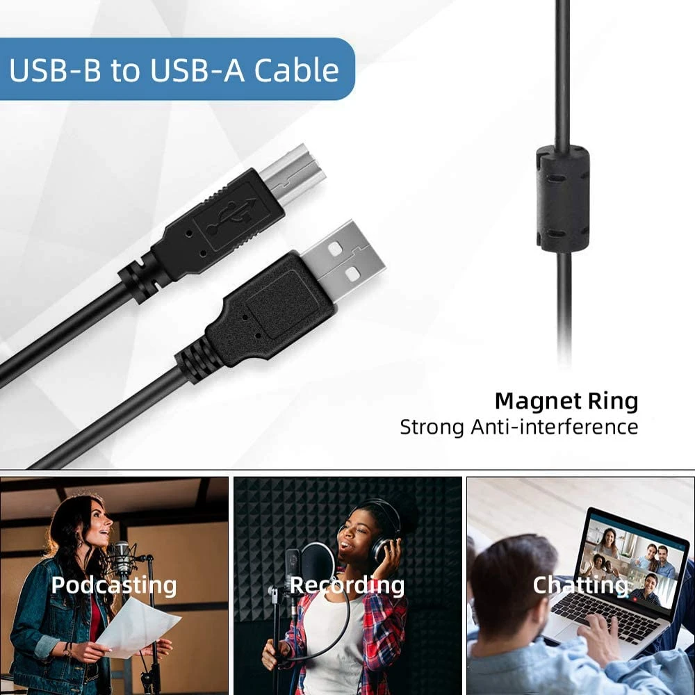 PC 스트리밍 팟캐스트 마이크 콘덴서 마이크, USB 마이크 키트, 사운드 칩셋 붐 암 세트, 192kHz, 24 비트